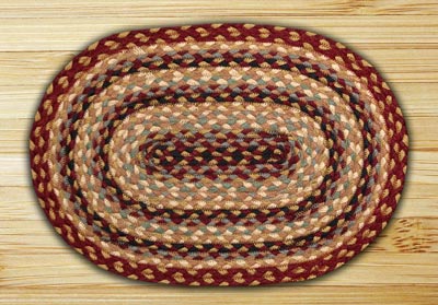 Burgundy, Gray, and Creme Braided Jute Placemat