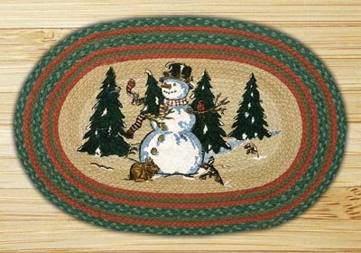 Winter Wonderland Oval Patch Braided Rug