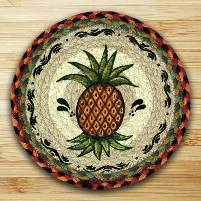 Pineapple Braided Jute Tablemat - Round (10 inch)