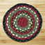 Burgundy, Olive, and Charcoal Braided Tablemat - Round