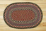 Burgundy, Blue, and Gray Braided Jute Rug, Oval - 20 x 30 inch