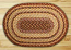 Burgundy, Gray, and Creme Braided Jute Rug, Oval - 2 x 6 foot