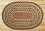 Olive, Burgundy and Gray Braided Jute Rug, Oval - 27 x 45 inch