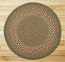 Green and Burgundy Braided Jute Rug, Round (Special Order Sizes)
