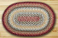 Thistle Green and Country Red Braided Jute Rug, Oval - 27 x 45 inch