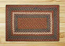 Burgundy, Blue, and Gray Braided Jute Rug, Rectangle - 27 x 45 inch