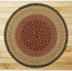 Burgundy, Gray, and Creme Braided Jute Rug, Round (Special Order Sizes)