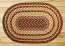 Burgundy, Gray, and Creme Braided Jute Rug, Oval - 8 x 11 foot