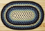 Blueberry and Creme Braided Jute Rug, Oval - 27 x 45 inch