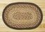 Chocolate and Natural Braided Jute Tablemat - Oval