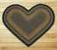 Brown, Black, and Charcoal Braided Jute Rug - Heart