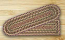 Olive, Burgundy, and Gray Braided Jute Stair Tread - Oval