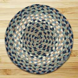 Blue and Natural Braided Tablemat - Round