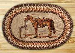 Horse Oval Patch Braided Rug