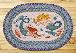 Mermaids Oval Patch Braided Rug