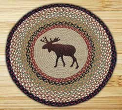 Moose Round Braided Rug