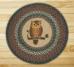 Owl Round Braided Rug