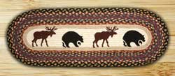 Bear and Moose Braided Jute Table Runner - 36 inch
