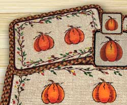 Harvest Pumpkin Wicker Weave Coaster