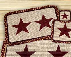 Burgundy Star Wicker Weave Coaster